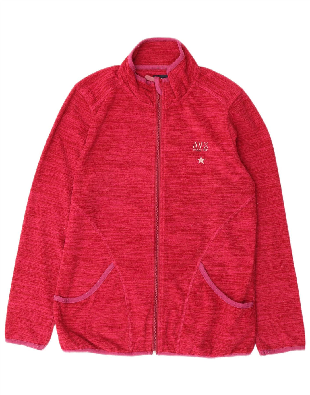 AVIREX Γυναικείο Fleece Jacket UK 14 Medium Pink Pinstripe Polyester