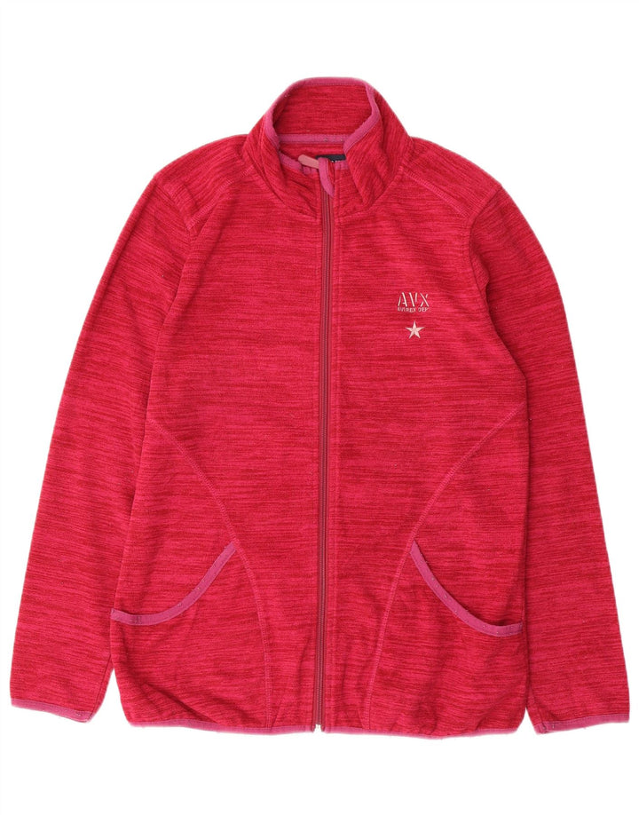 AVIREX Γυναικείο Fleece Jacket UK 14 Medium Pink Pinstripe Polyester