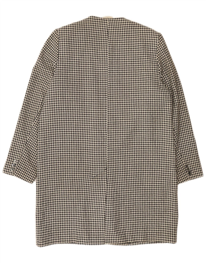 ALEXON Γυναικείο παλτό UK 12 μεσαίο μαύρο Houndstooth Πολυεστέρας