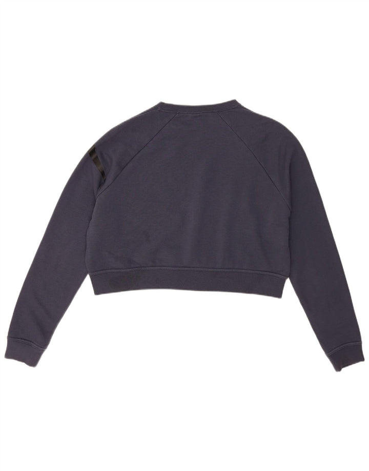 NIKE Womens Oversized Graphic Sweatshirt Jumper UK 14 Medium Navy Blue