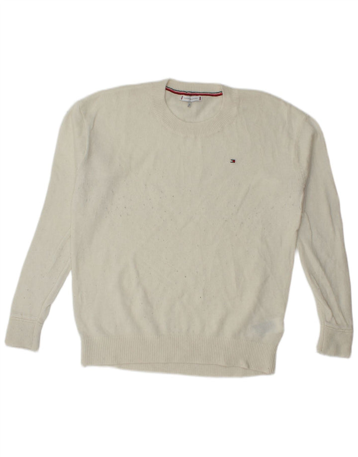 Ανδρικό πουλόβερ Tommy Hilfiger Crew Neck Jumper XL Λευκό μαλλί