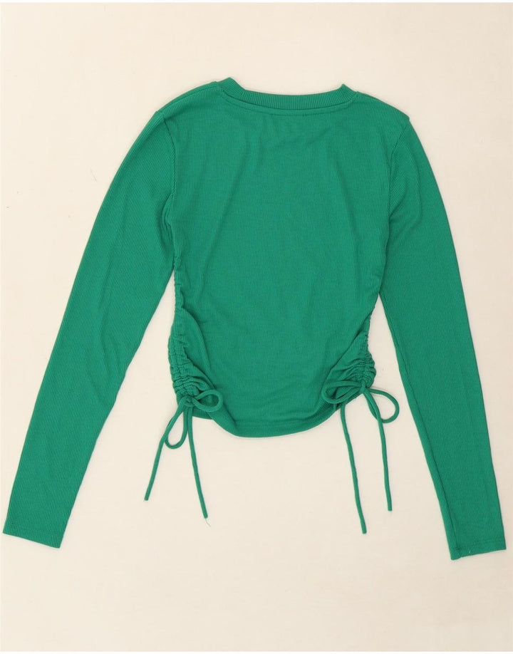 ZARA Womens Long Sleeve Blouse Top UK 10 Small Green Vintage Zara and Second-Hand Zara from Messina Hembry 