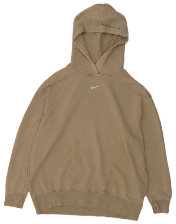 Ανδρικά φούτερ με φούτερ Nike, μεσαίο μπεζ βαμβακερό