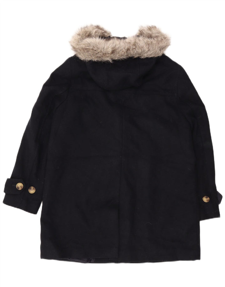 Marks & Spencer Γυναικείο παλτό Duffle με κουκούλα UK 16 Large Navy Blue Polyester