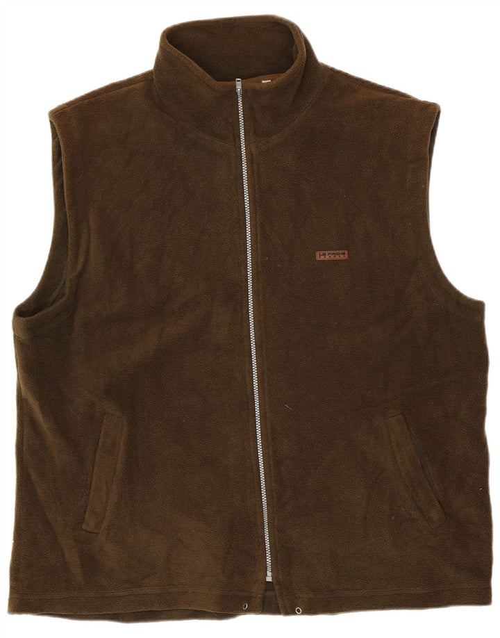 LE FROG Ανδρική Casual Fit Fleece Gilet UK 42 XL Χακί Πολυεστέρας