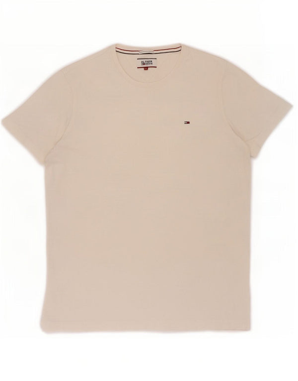 Tommy Hilfiger Γυναικείο T-Shirt Top UK 18 XL Λευκό βαμβακερό