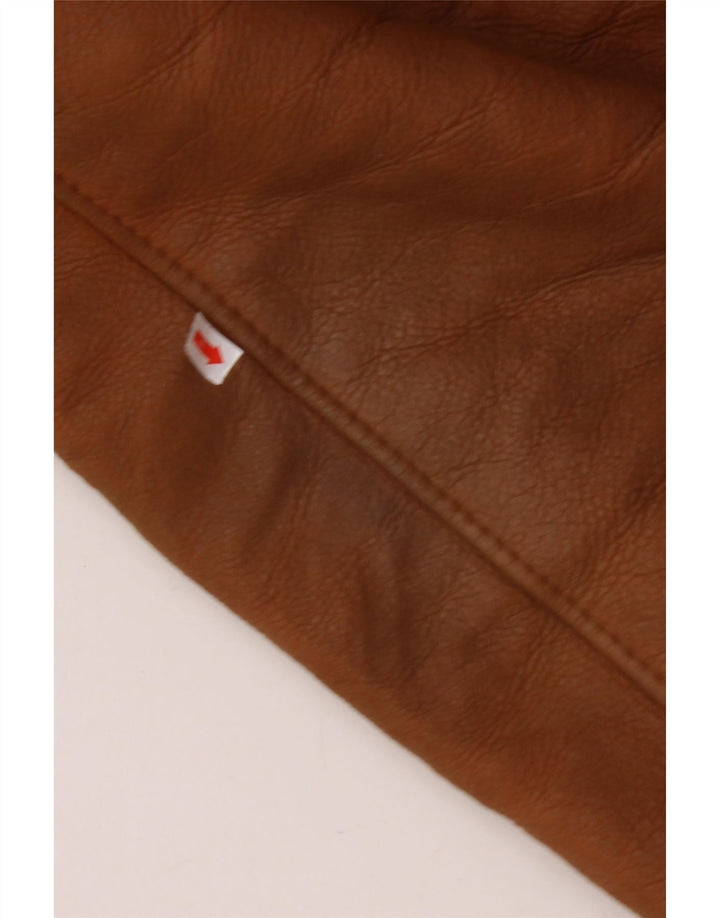 MABRUN Ανδρικό Shearling Jacket UK 36 Small Brown Δερμάτινο