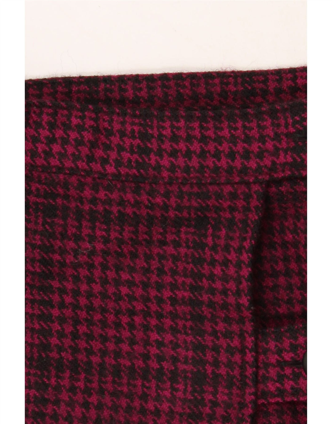 Γυναικεία Wrap Φούστα VINTAGE W30 Μέτριο ροζ Houndstooth παρθένο μαλλί