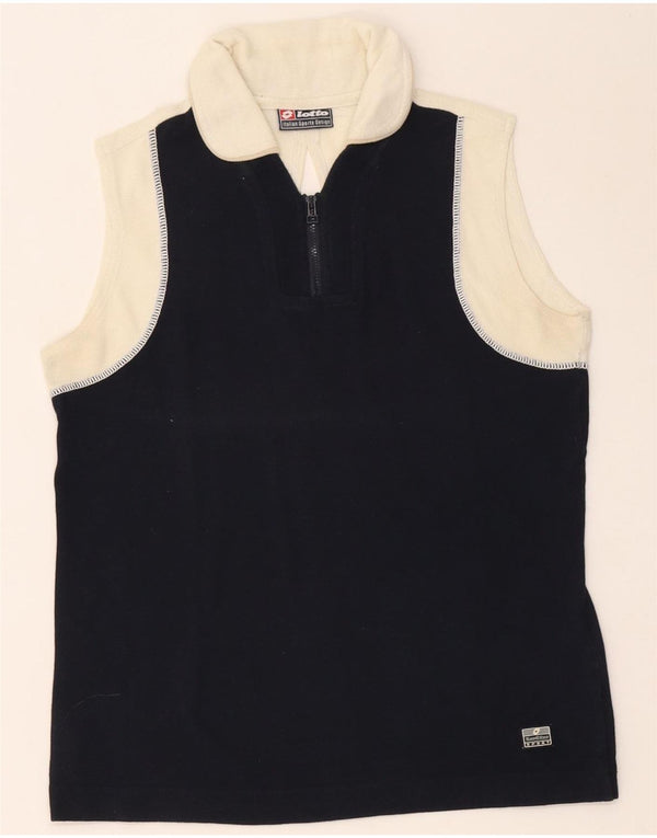 Lotto γυναικείο αμάνικο μπλουζάκι πόλο UK 10 Small Navy Blue Colorblock Βαμβακερό