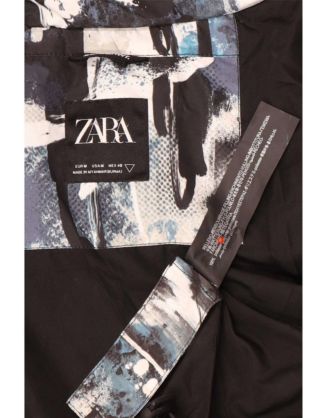 Zara Ανδρικό μπουφάν με κουκούλα UK 38 μεσαίο πολύχρωμο καμουφλάζ