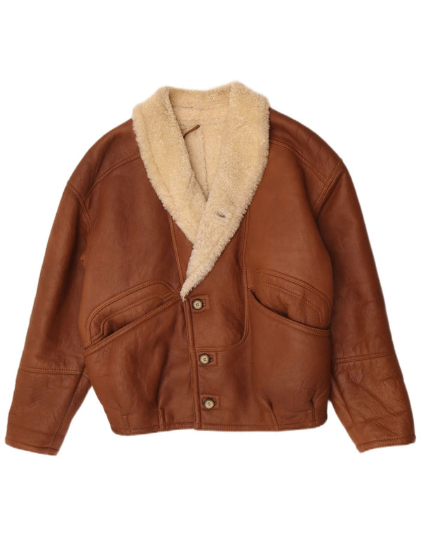 Vintage Ανδρικό Shearling Jacket IT 48 Medium Brown