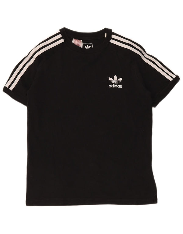 ADIDAS Boys T-Shirt Top 11-12 Years Μαύρο βαμβακερό