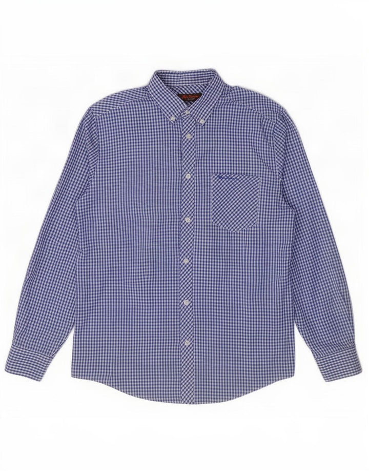 Ανδρικό πουκάμισο Ben Sherman, μεσαίο μπλε βαμβακερό Gingham