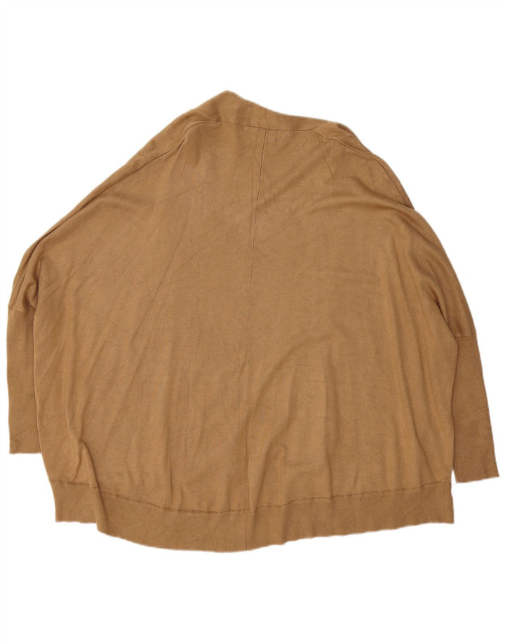 Zara Γυναικείο πουλόβερ ανοιχτό Batwing ανοιχτό UK 14 Μεσαίο καφέ