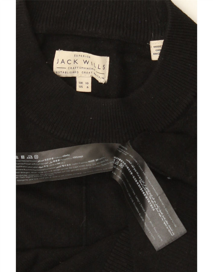 JACK WILLS Γυναικείο πουλόβερ υπερμεγέθη Crew Neck Jumper UK 10 Small Black