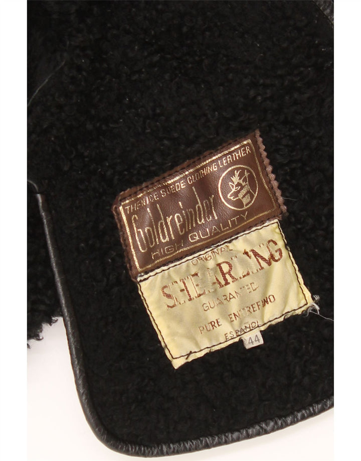 Vintage Γυναικείο Παλτό Shearling IT 44 Medium Black Patchwork Shearling