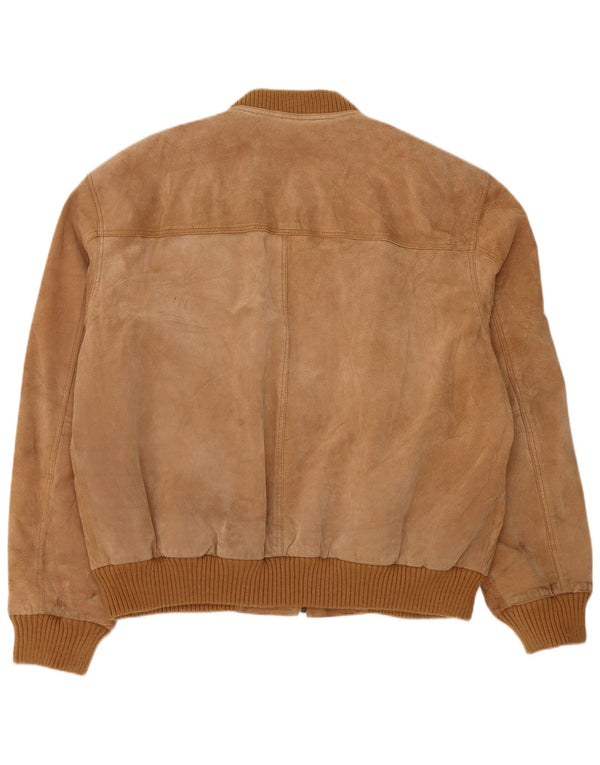 Vintage Ανδρικό Suede Jacket UK 42 2XL Beige Leather
