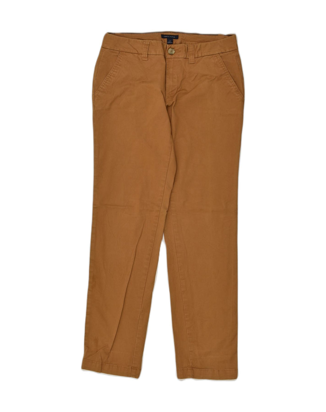 TOMMY HILFIGER Womens Slim Chino Trousers US 4 Small W30 L30 Brown Cotton | Vintage Tommy Hilfiger | Thrift | Second-Hand Tommy Hilfiger | Used Clothing | Messina Hembry 
