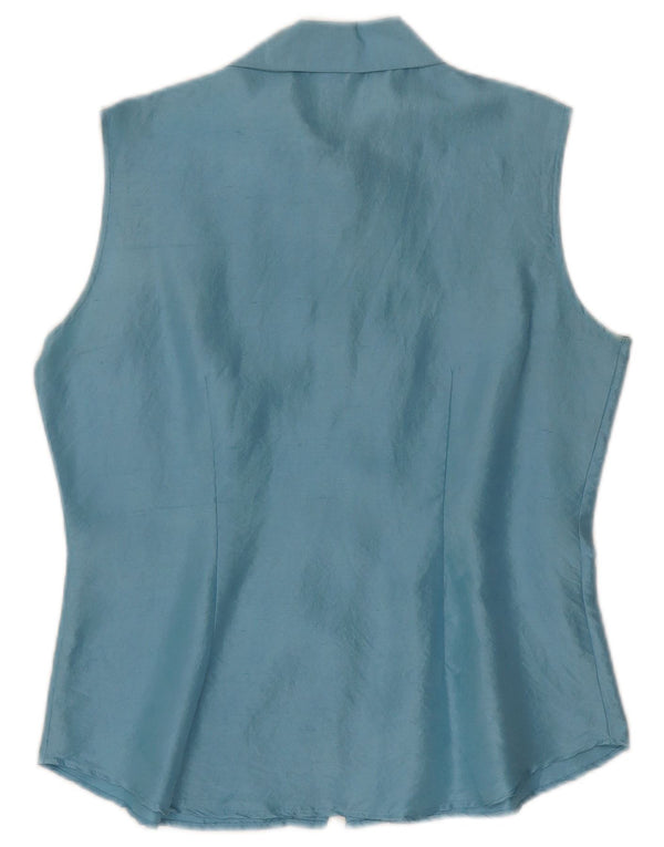 Project Γυναικεία Αμάνικη Μπλούζα UK 10 Small Blue Silk
