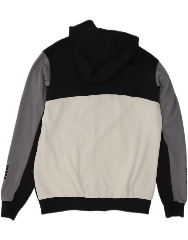 Fila Mens Zip Hoodie Sweater Large Black Colourblock