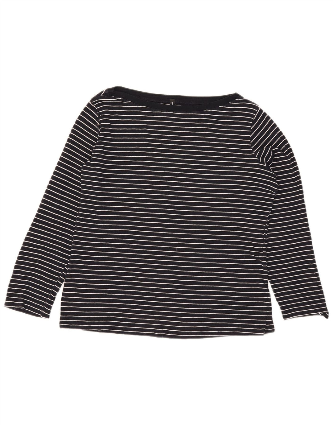 Marks & Spencer Γυναικείο τοπ μακρυμάνικο UK 16 Large Navy Blue Pinstripe