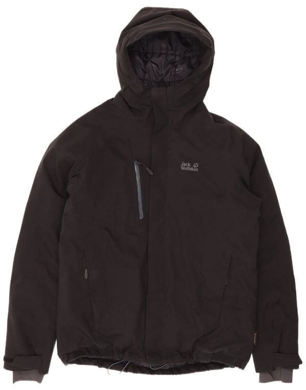 Jack Wolfskin Ανδρικό μπουφάν με κουκούλα UK 40 μεγάλο μαύρο πολυεστέρα