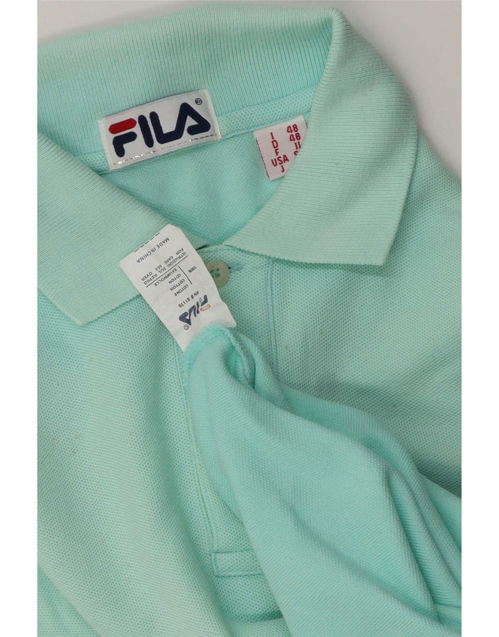 Fila Ανδρικό Μακρυμάνικο Πόλο Μπλουζάκι IT 48 Μεσαίο Τυρκουάζ Βαμβάκι