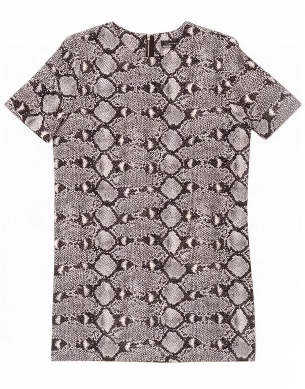 Zara Γυναικείο φόρεμα Shift UK 10 Small Grey Animal Print