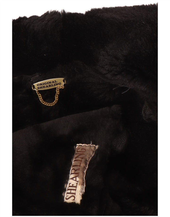VINTAGE Γυναικείο Shearling Jacket UK 18 XL Black Shearling