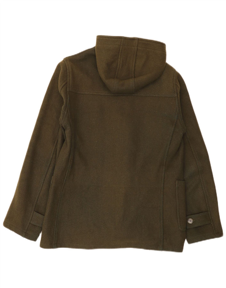 Vintage Ανδρικό μπουφάν με κουκούλα Duffle UK 38 Medium Khaki Wool
