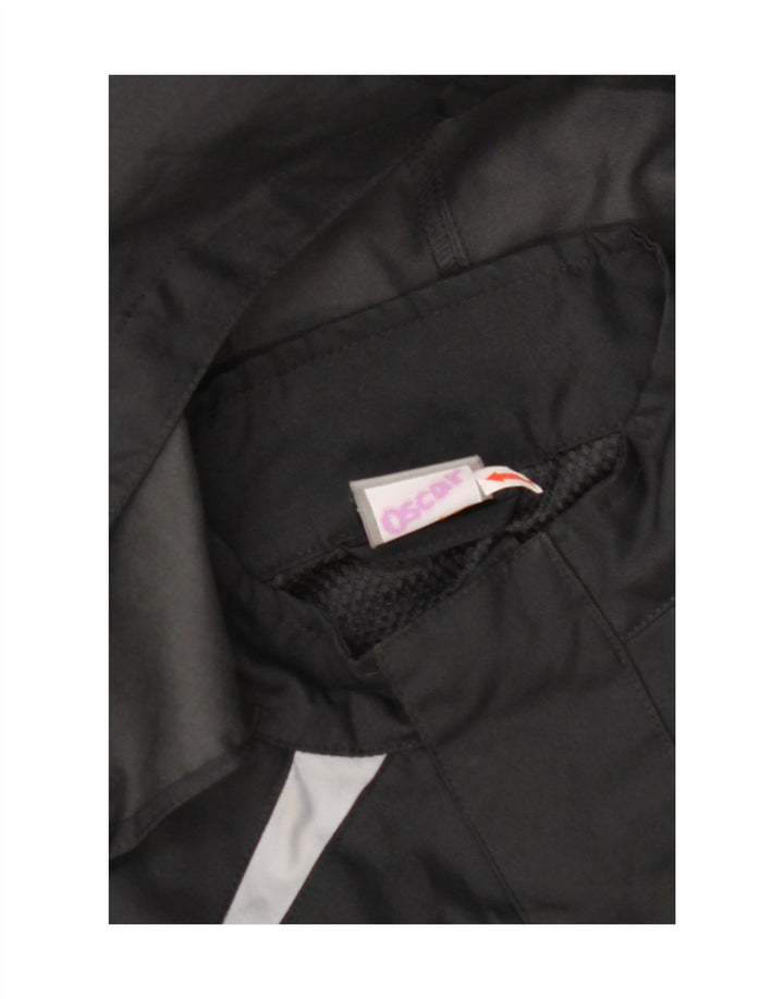 NIKE Boys Hooded Rain Jacket 12-13 Years Large Black Colorblock Polyester