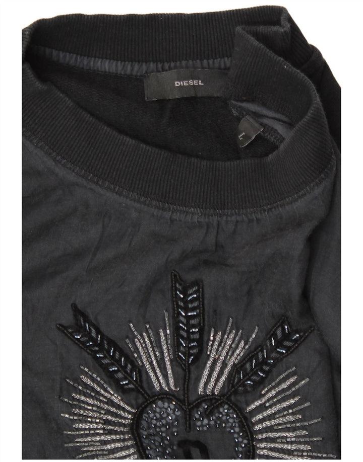 Diesel Γυναικείο Γραφικό Φούτερ Jumper UK 14 Large Μαύρο