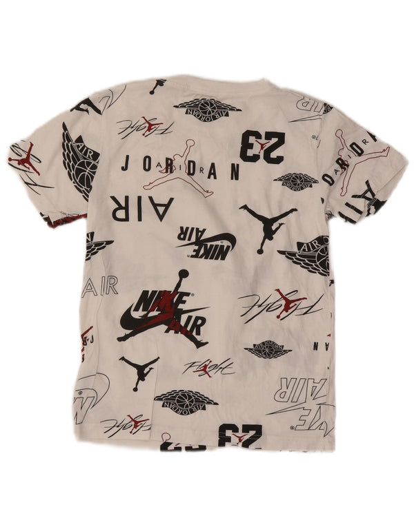 Jordan Boys Graphic T-Shirt Top 10-11 ετών, μεσαίο λευκό βαμβακερό