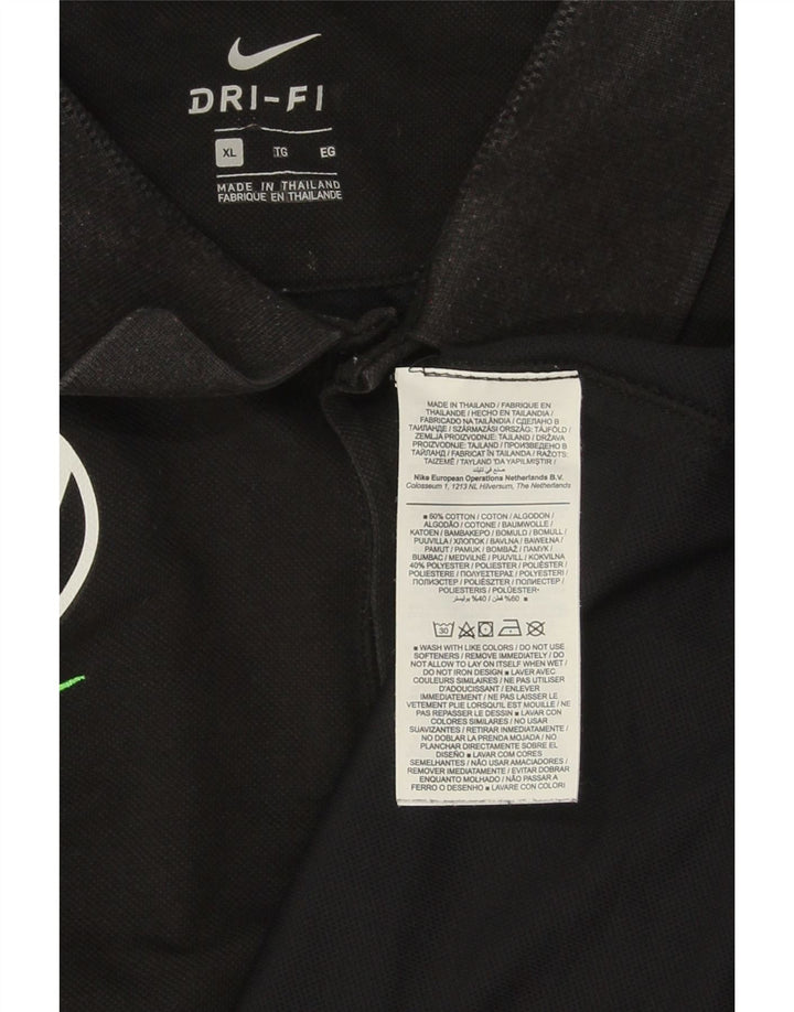 Ανδρικό γραφικό πόλο μπλουζάκι Nike XL μαύρο βαμβακερό