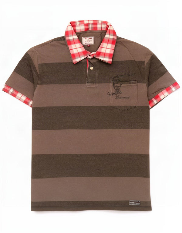Jack & Jones Ανδρικό μπλουζάκι ράγκμπι πόλο μεγάλο γκρι ριγέ