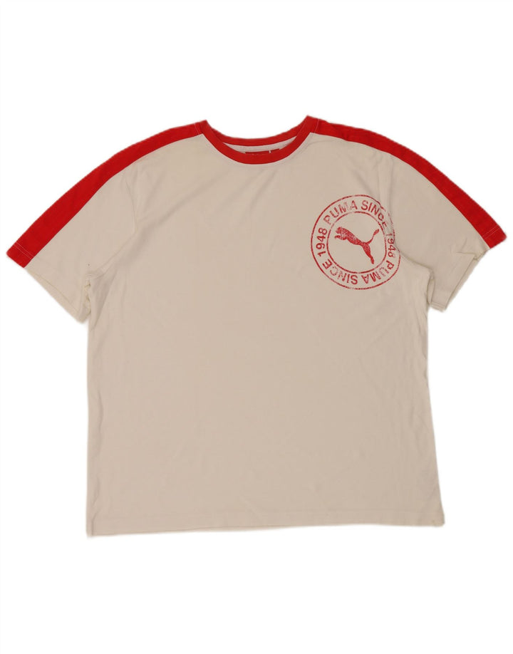 Ανδρικό γραφικό T-Shirt PUMA Top XL Λευκό, βαμβακερό