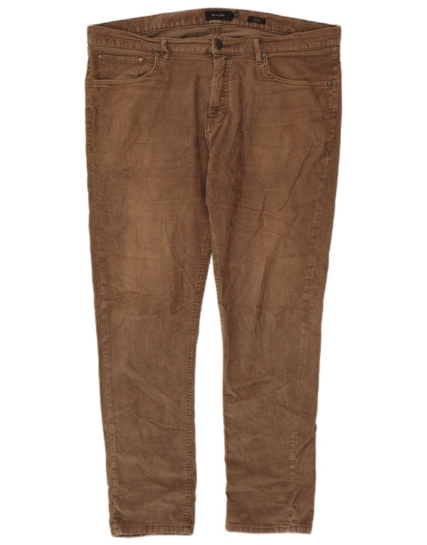 Massimo Dutti Ανδρικό κοτλέ παντελόνι με λεπτή εφαρμογή EU 46 XL W36 L30 καφέ