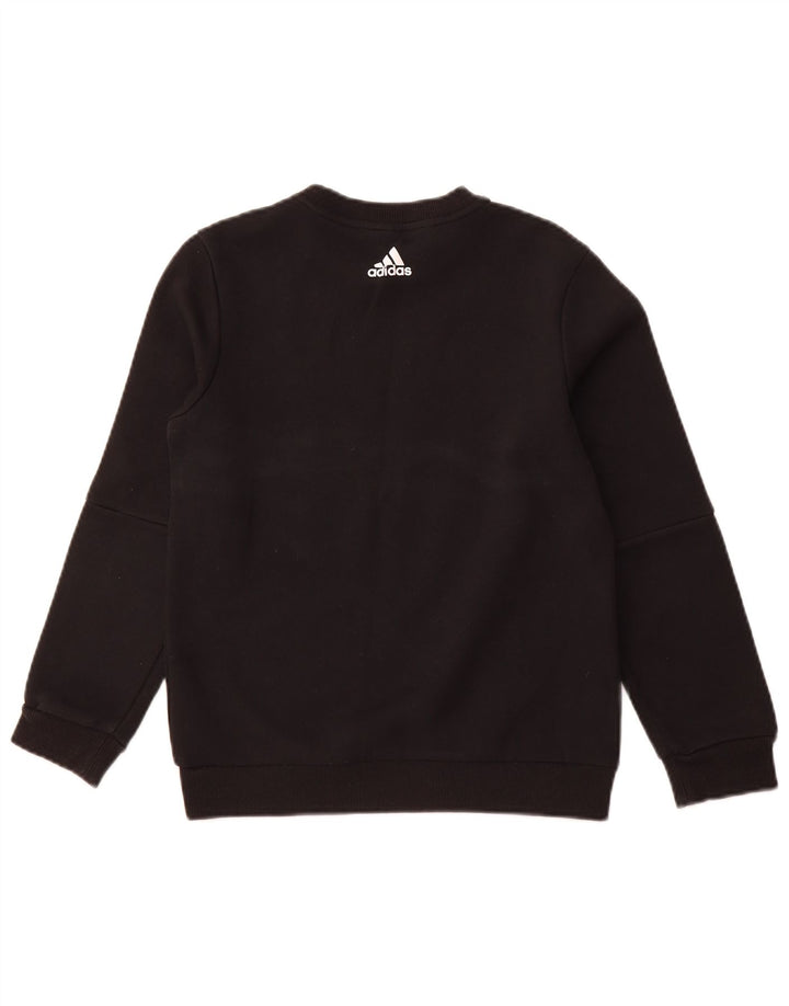 Γραφικό φούτερ ADIDAS Boys Jumper 11-12 ετών Μαύρο Colourblock Βαμβακερό