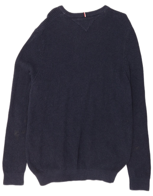 Ανδρικό πουλόβερ Tommy Hilfiger Crew Neck Jumper 2XL Navy Blue Cotton