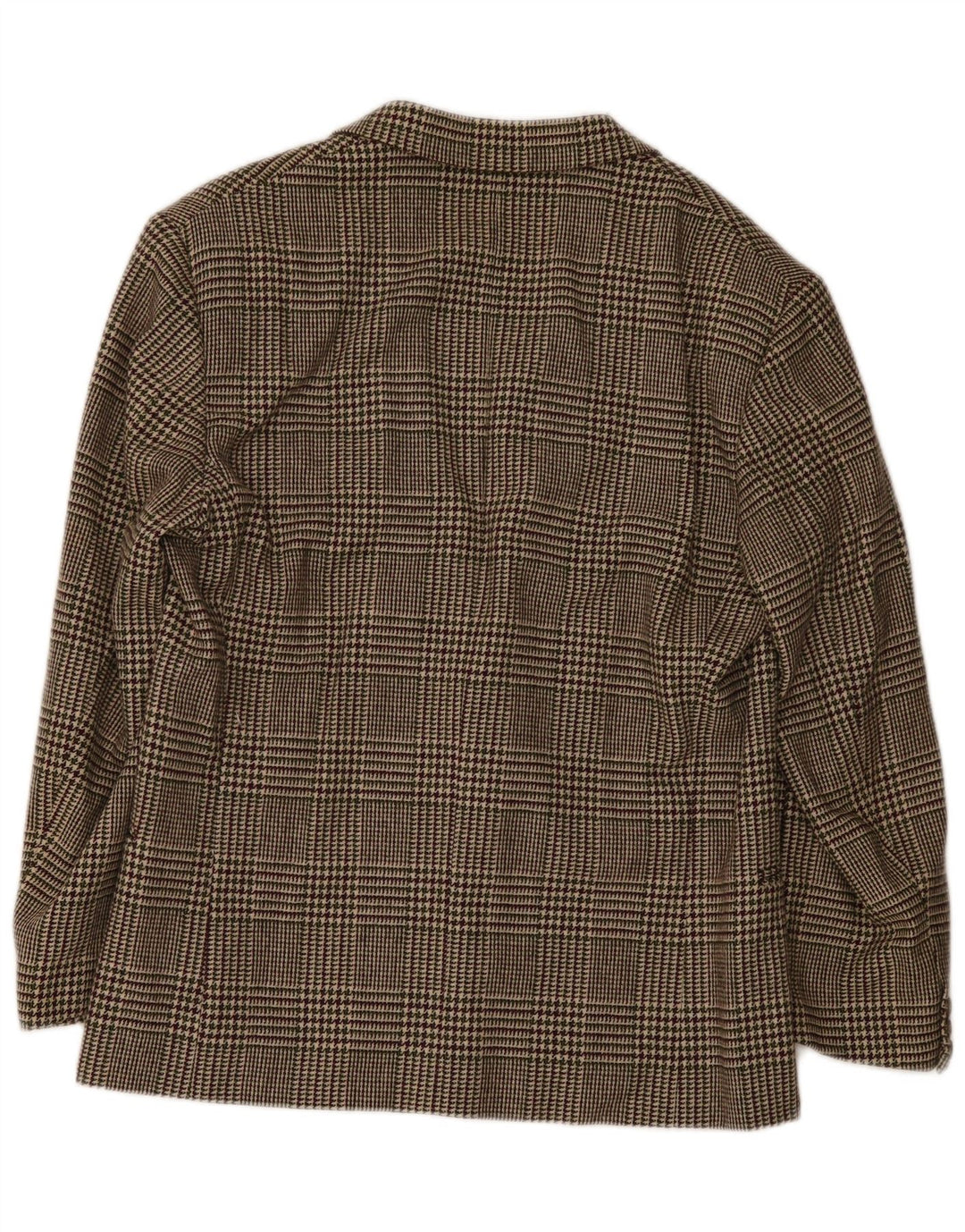 Vintage Ανδρικό Σακάκι Μπουφάν IT 52 XL Μαλλί Houndstooth Βουργουνδίας