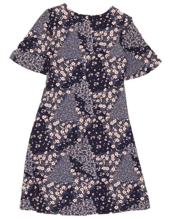 Marks & Spencer Γυναικείο φόρεμα A-Line UK 8 Small Navy Blue Floral Viscose