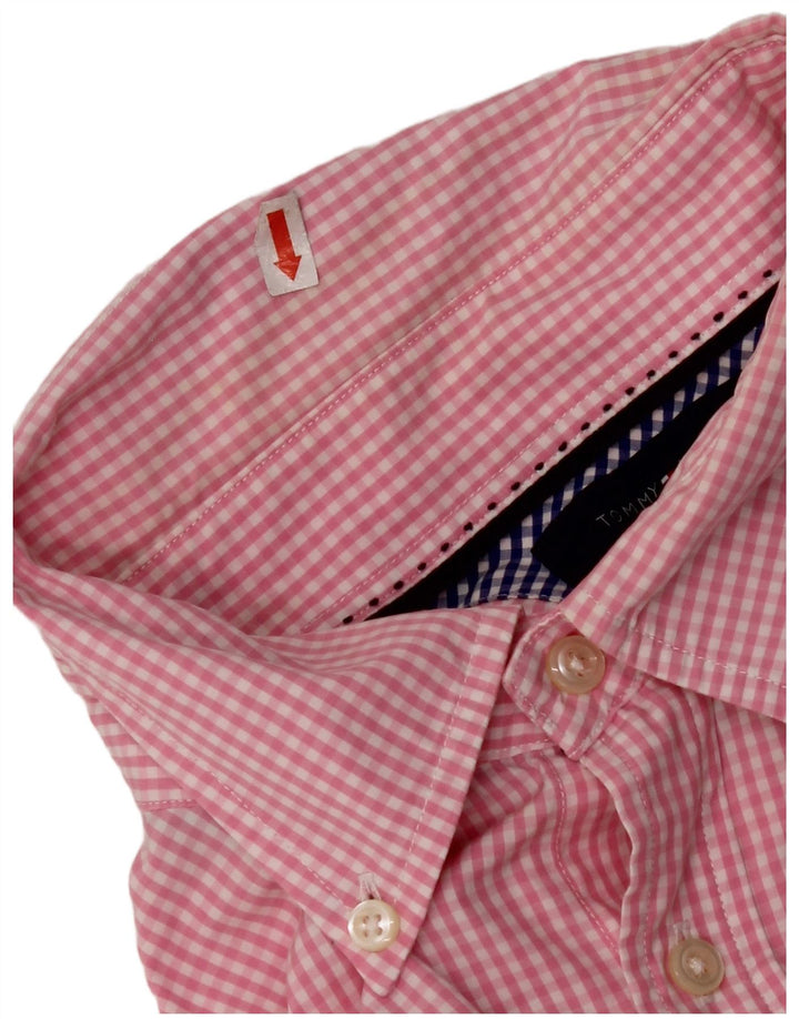 TOMMY HILFIGER Mens Shirt XL Pink Gingham Cotton