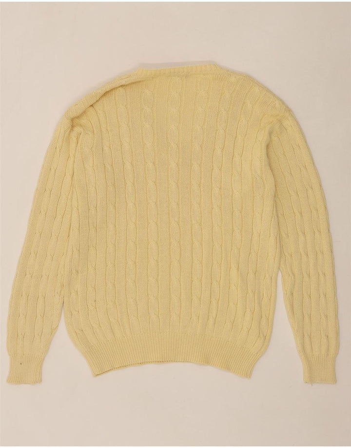 CACHAREL Mens V-Neck Jumper Sweater Large Yellow Cotton Vintage Cacharel and Second-Hand Cacharel from Messina Hembry 