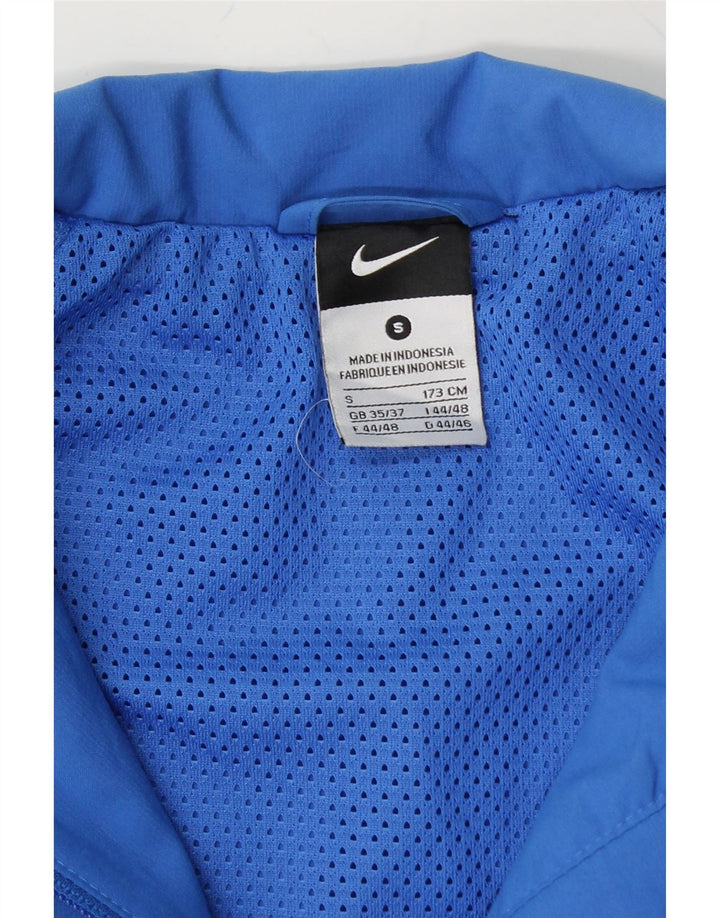NIKE Mens Graphic Tracksuit Top Jacket UK 35/37 Small Blue Colourblock Vintage Nike and Second-Hand Nike from Messina Hembry 
