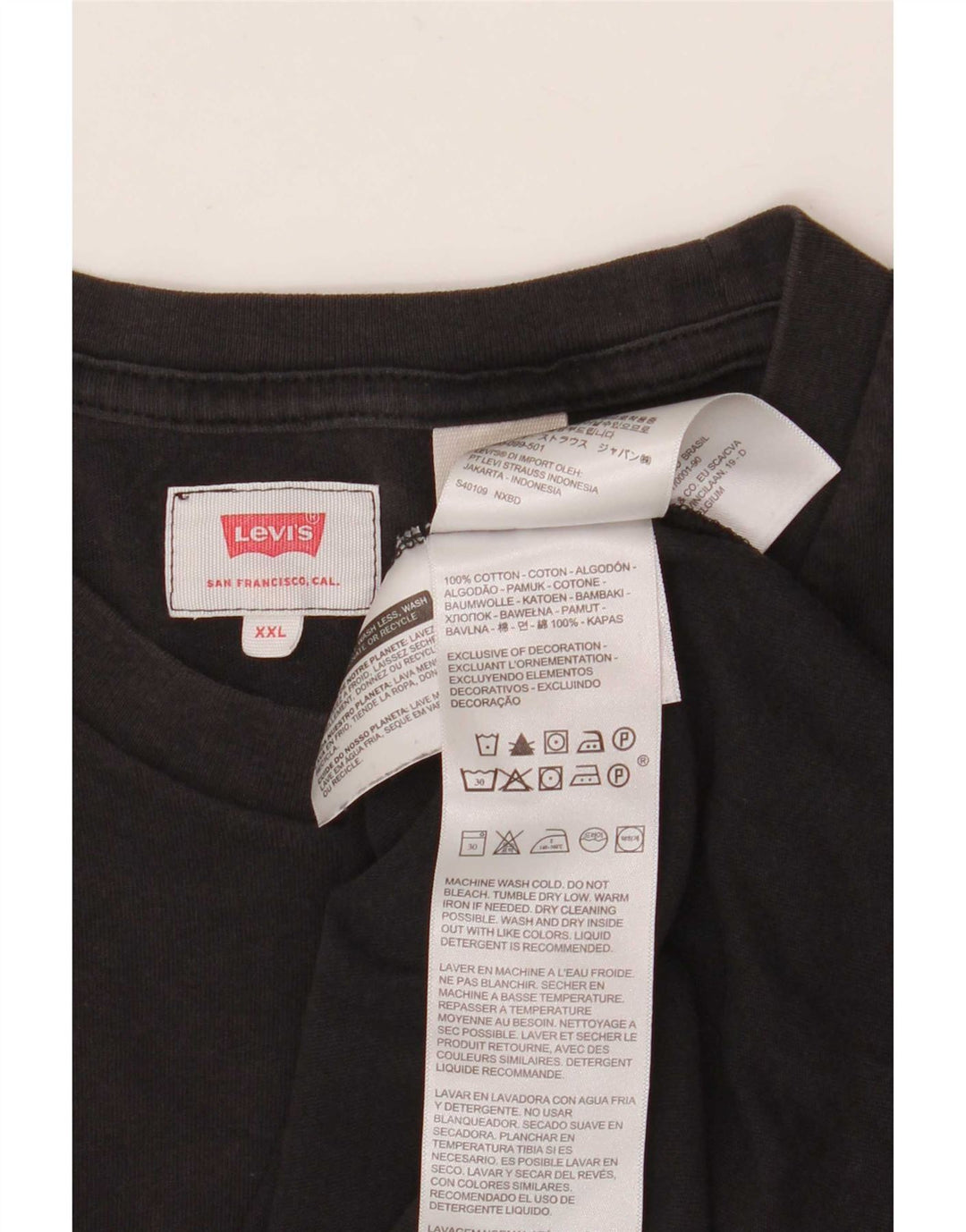 Ανδρικό T-Shirt Levi's Top 2XL Μαύρο βαμβακερό