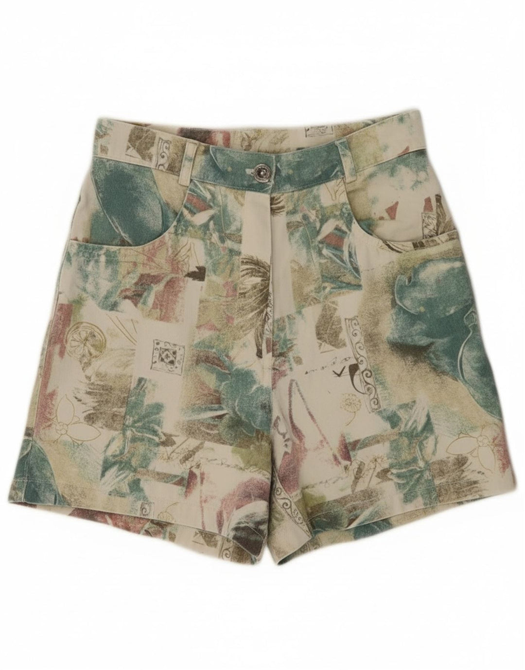 Vintage γυναικείο casual σορτς UK 12 Medium W26 Πολύχρωμο Floral