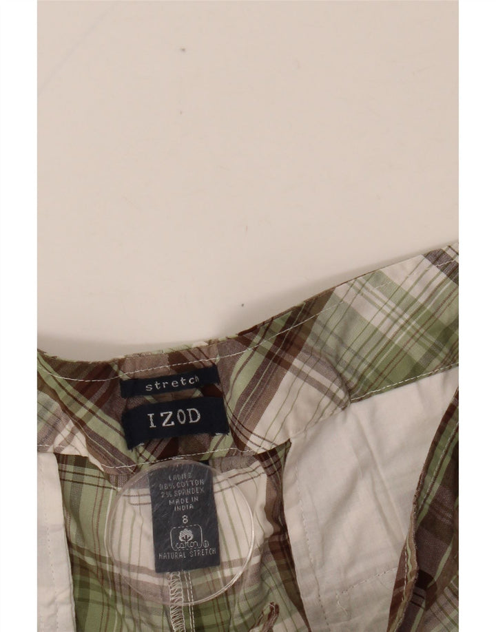 IZOD Γυναικείο Σορτς Chino US 8 Medium W32 Χακί Check Cotton