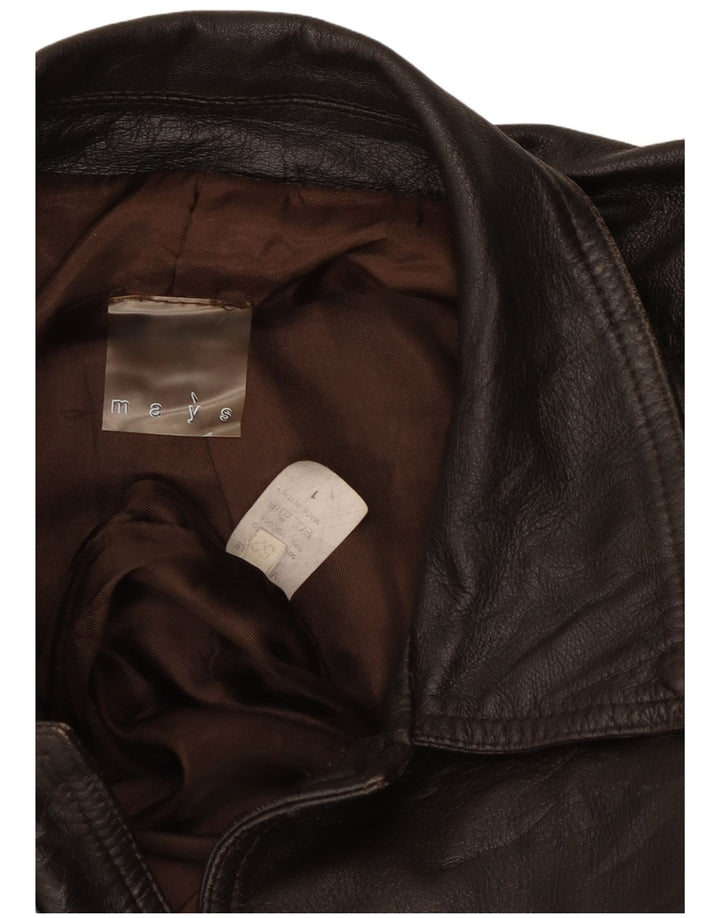Mays Ανδρικό Δερμάτινο Μπουφάν IT 52 XL Καφέ Δερμάτινο