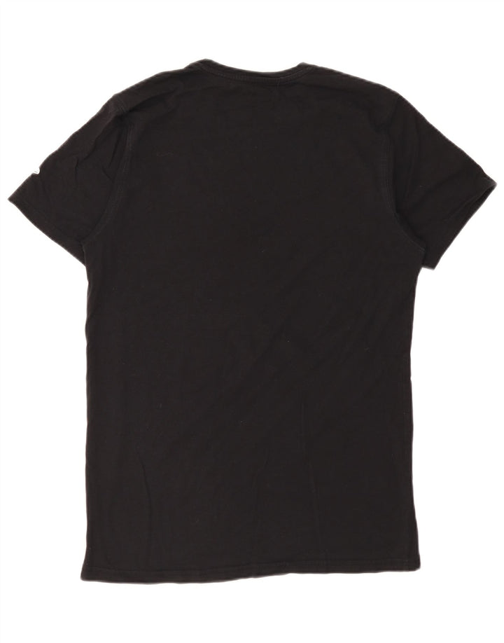 Γνήσιο εμπόρευμα Γυναικείο γραφικό T-Shirt Top UK 12 Medium Black