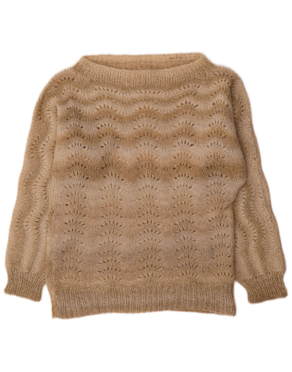 Vintage γυναικείο πουλόβερ με λαιμόκαυστο UK 16 Large Beige